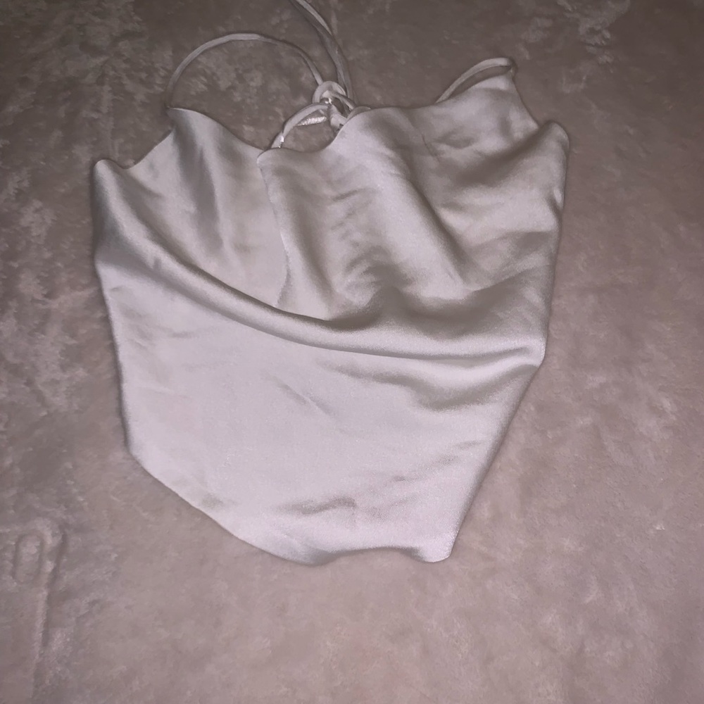 white satin backless top
